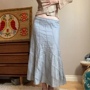 Deadstock Italian Brand Per Una Grey Linen Women's Skirt Size 14